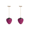 Women's spot drill strawberry earrings in zinc alloy with geometric design