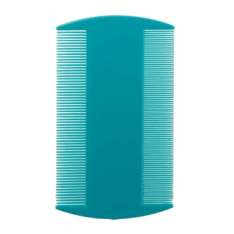 Fine teeth double-edged plastic flea comb for pets and humans in multiple colour choices