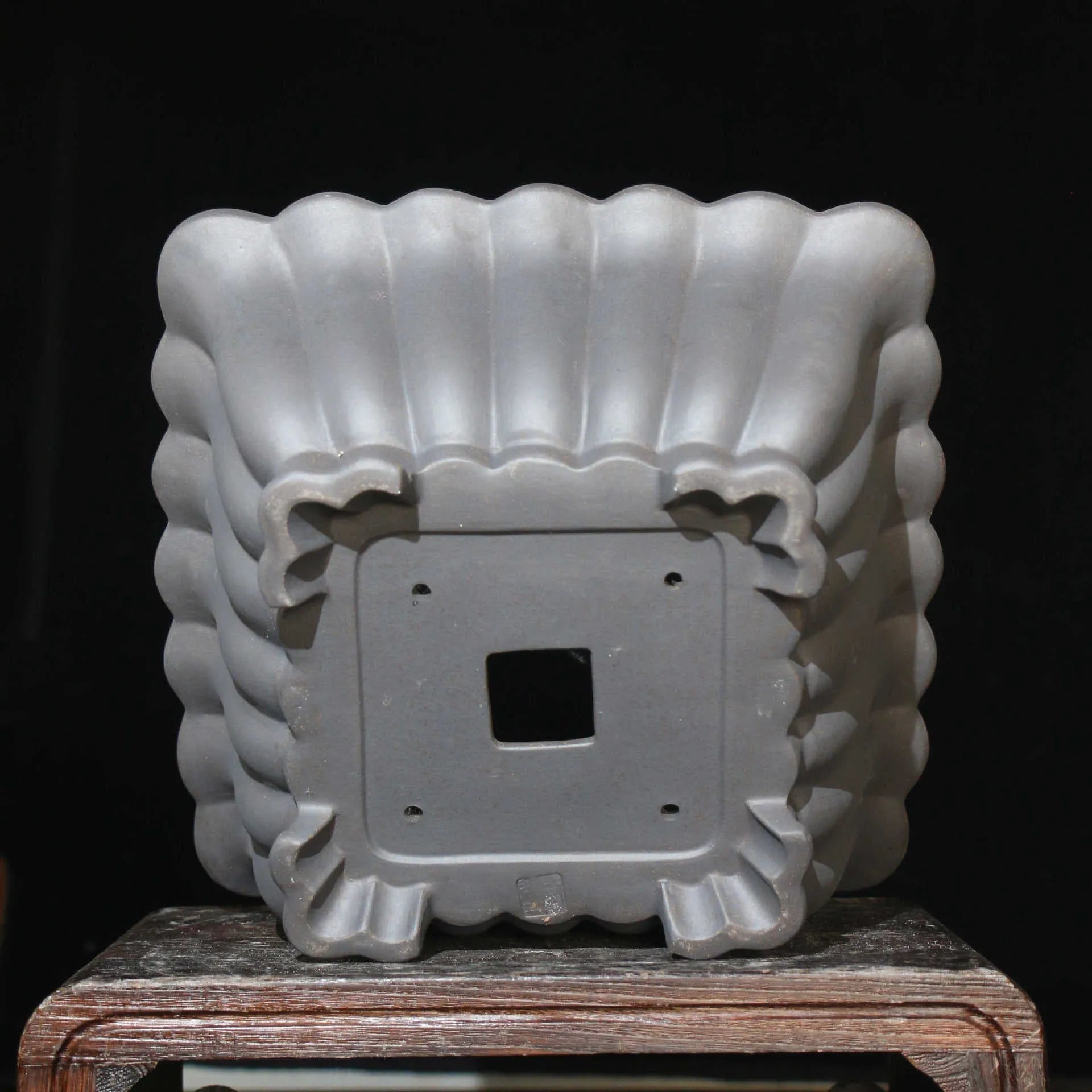 Square ceramic bonsai pot with purple sand material, 37cm inner diameter, du Xiliang colour