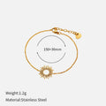 Sunflower Series 14K gold-plated jewellery set showing matching necklace and bracelet with geometric design
