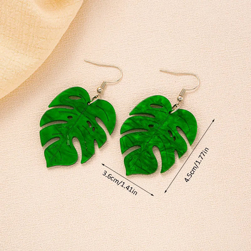 Alloy hook earrings with a blue acrylic jackfruit-shaped drop pendant.