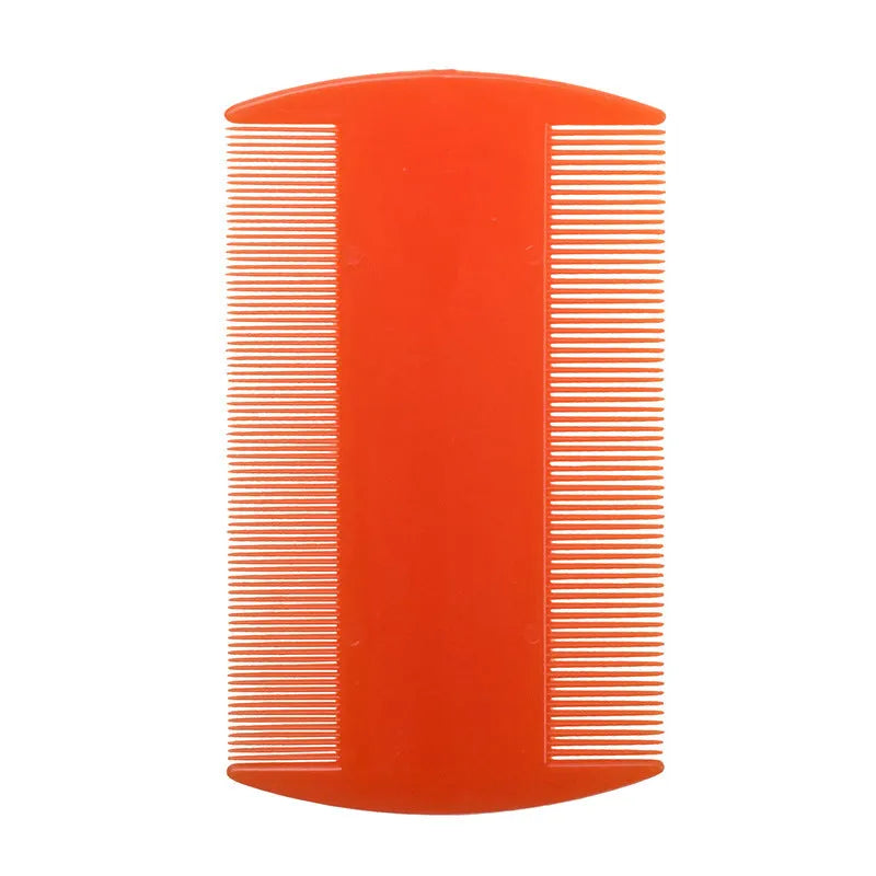 Fine teeth double-edged plastic flea comb for pets and humans in multiple colour choices