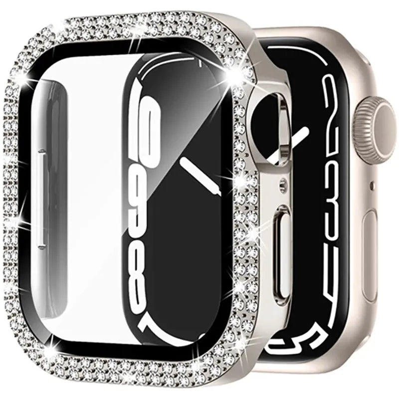 Apple Watch case with privacy screen in multiple colours including rose pink, gold and silver