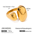 Women's exaggerated geometric stainless steel ring with electroplated finish