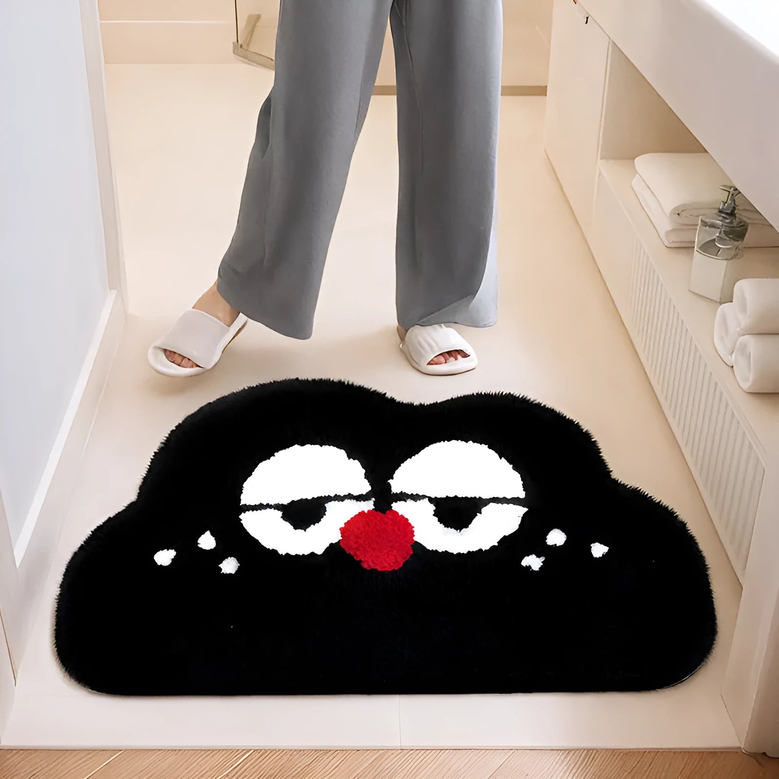 Cartoon anime printed bathroom mat in polyester fibre available in multiple colours and sizes