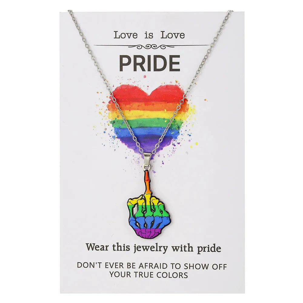 Stainless steel necklace with inspirational colour printing on the chain.