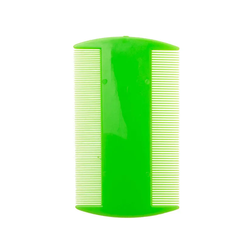 Fine teeth double-edged plastic flea comb for pets and humans in multiple colour choices