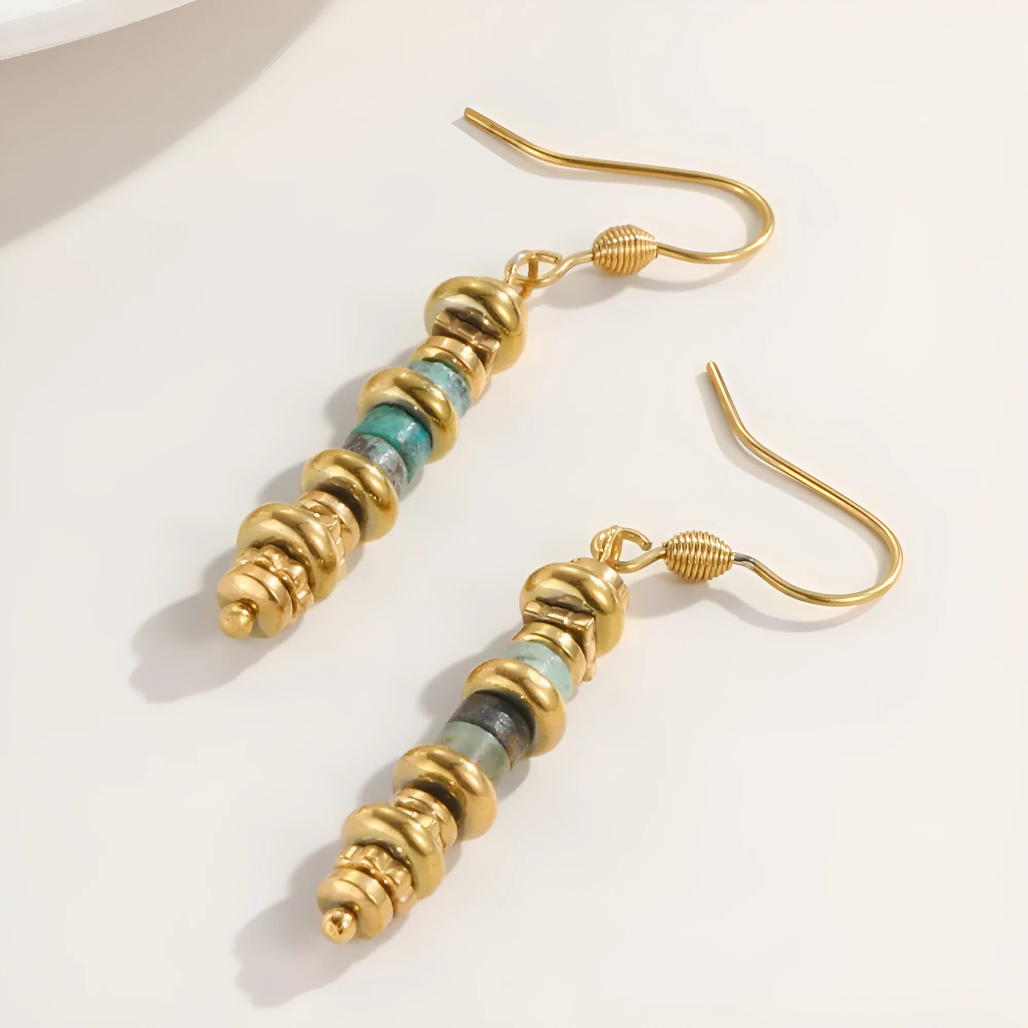 Titanium steel geometric dangle earrings in European and American retro style for women
