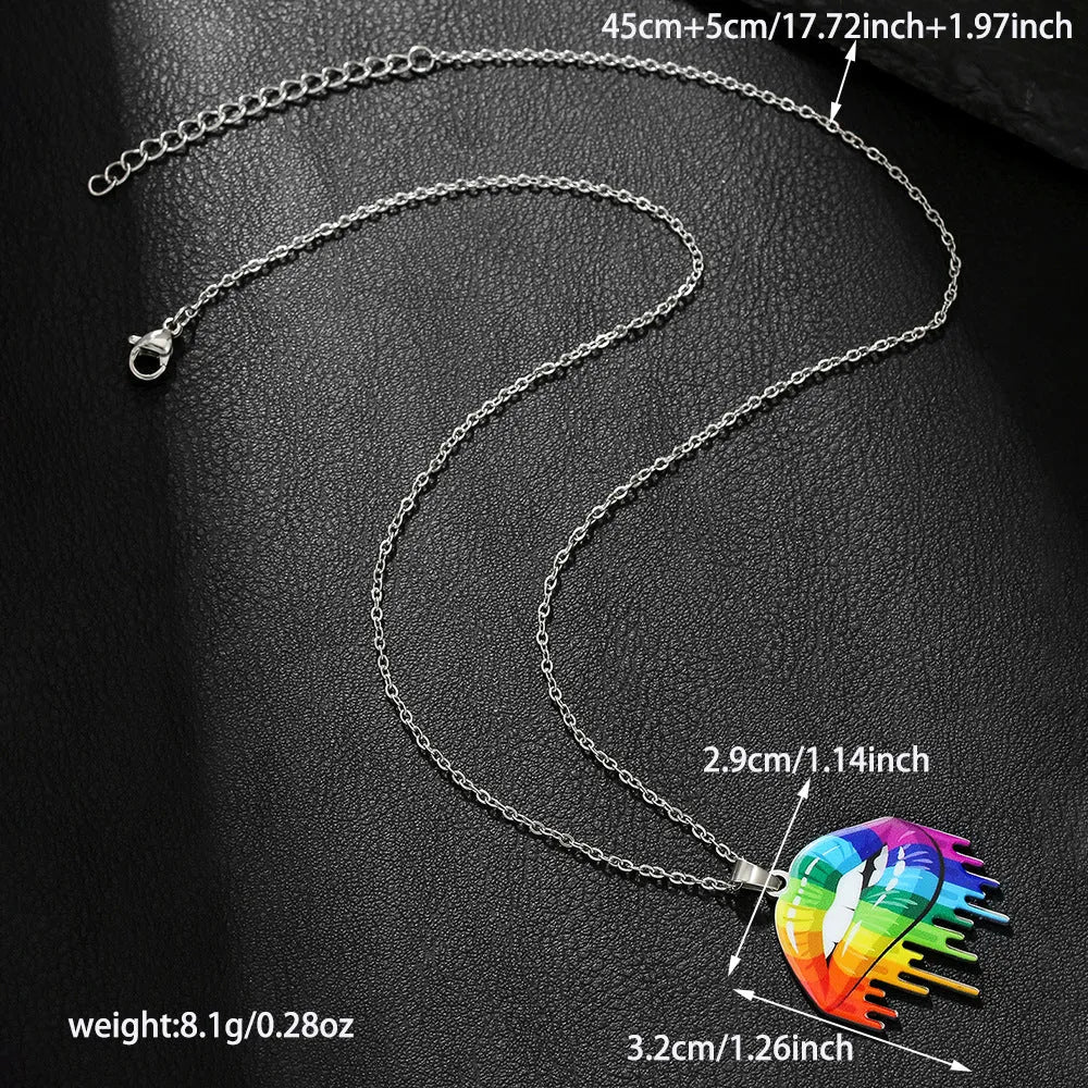 Stainless steel necklace with inspirational colour printing on the chain.
