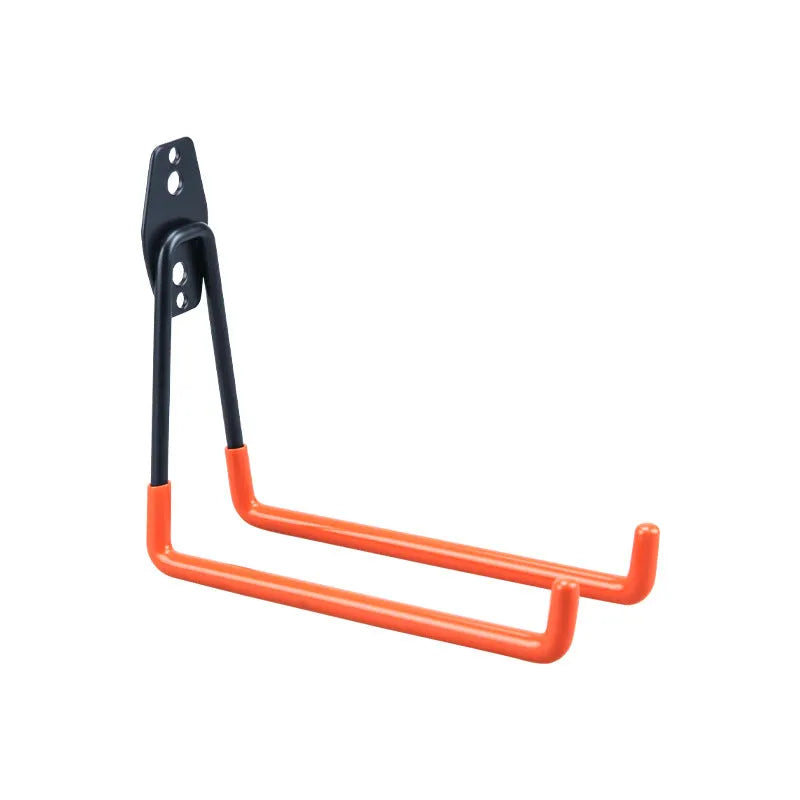 Carbon steel fixed storage hook for wire-wrap board, shown in bright orange