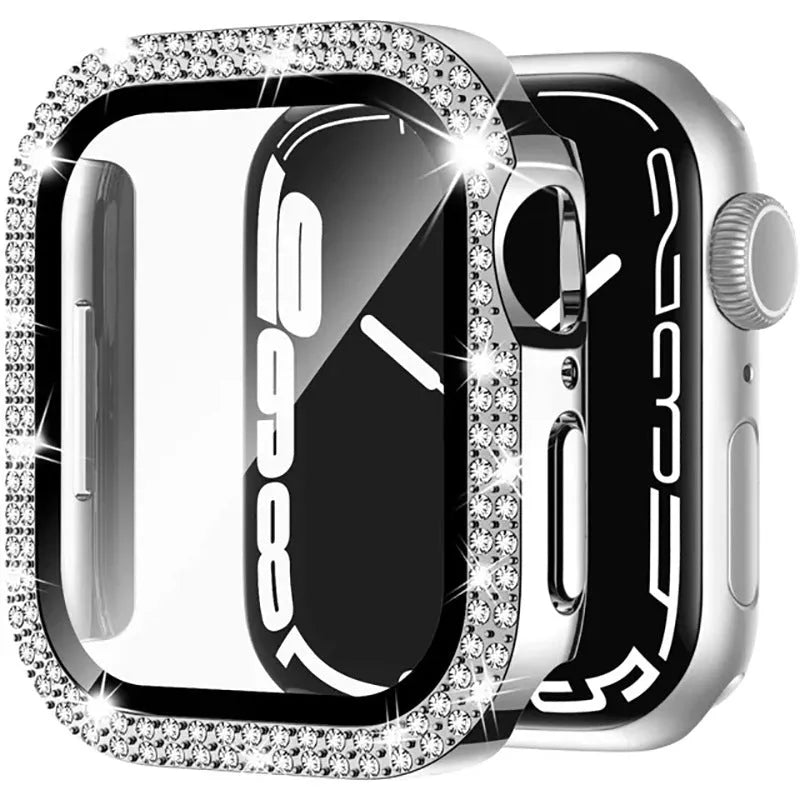Apple Watch case with privacy screen in multiple colours including rose pink, gold and silver