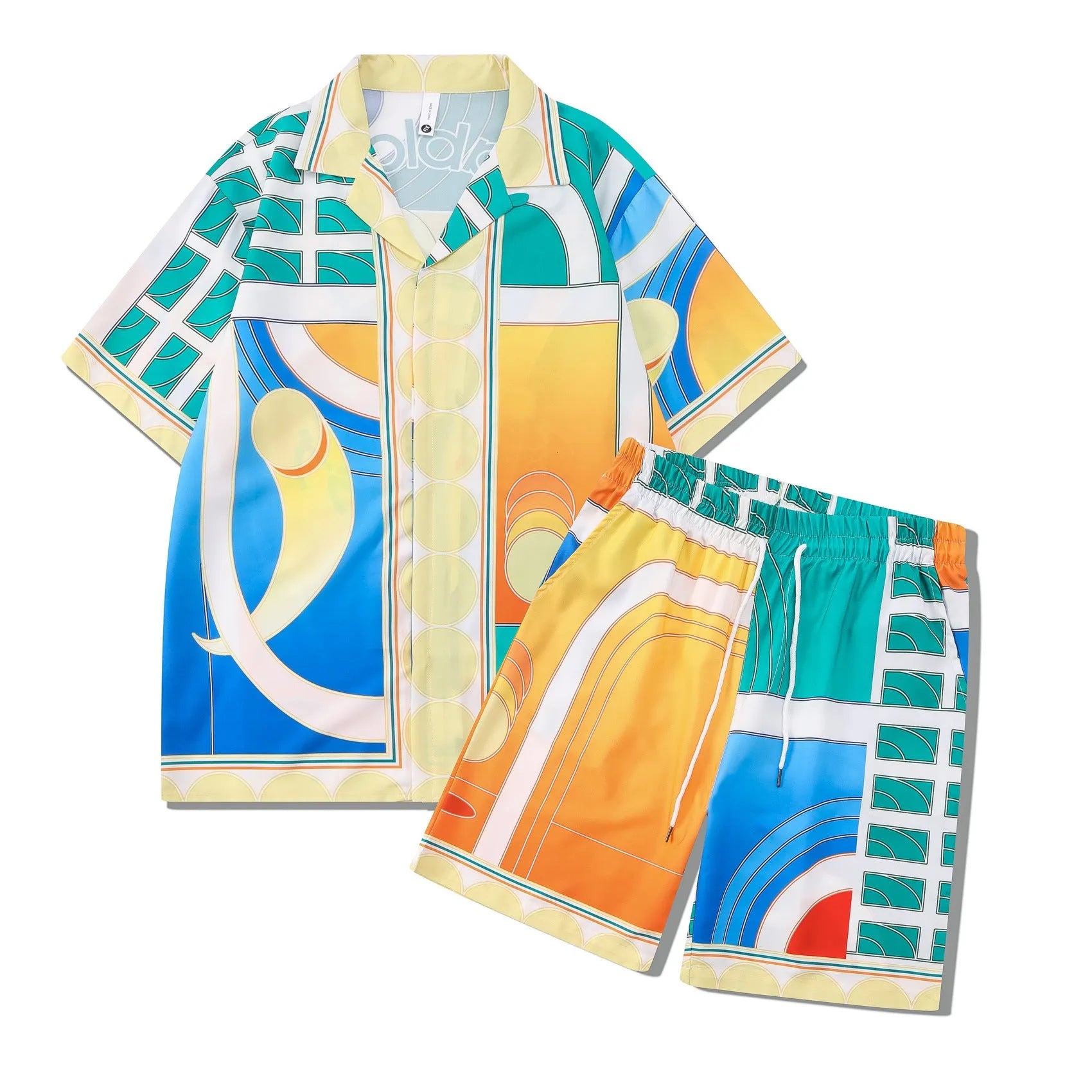 Plaid short sleeve shirt and trouser outfit for teenagers in European American style