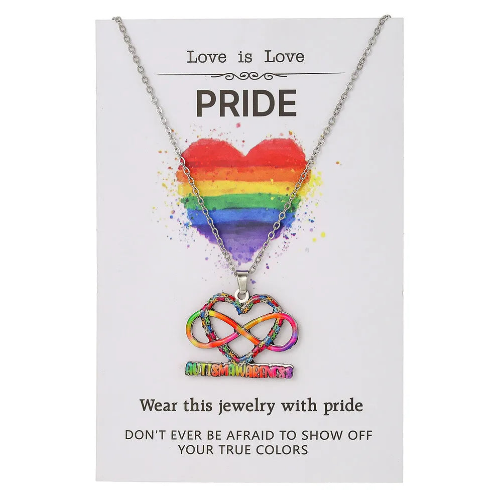 Stainless steel necklace with inspirational colour printing on the chain.