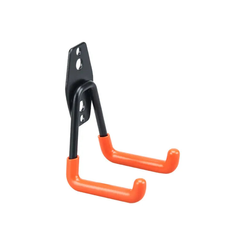 Carbon steel fixed storage hook for wire-wrap board, shown in bright orange