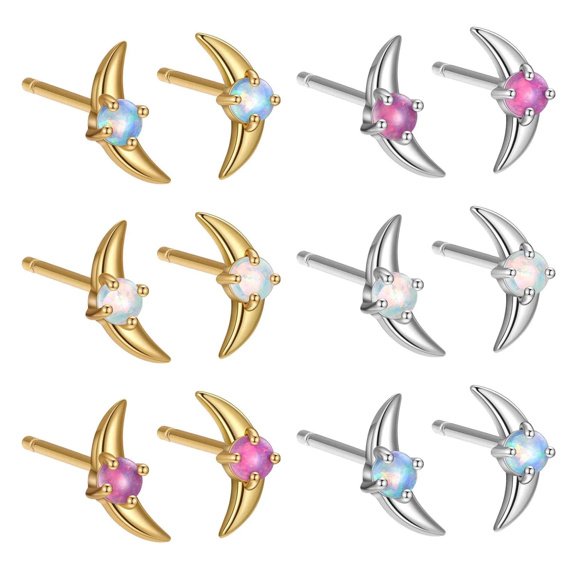 A pair of women's geometric earrings in 925 silver with a blue stone and gold electroplated finish.