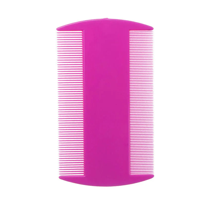 Fine teeth double-edged plastic flea comb for pets and humans in multiple colour choices