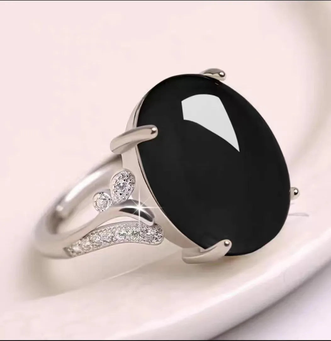 Adjustable natural sapphire ring with geometric ethnic design in multiple colour options