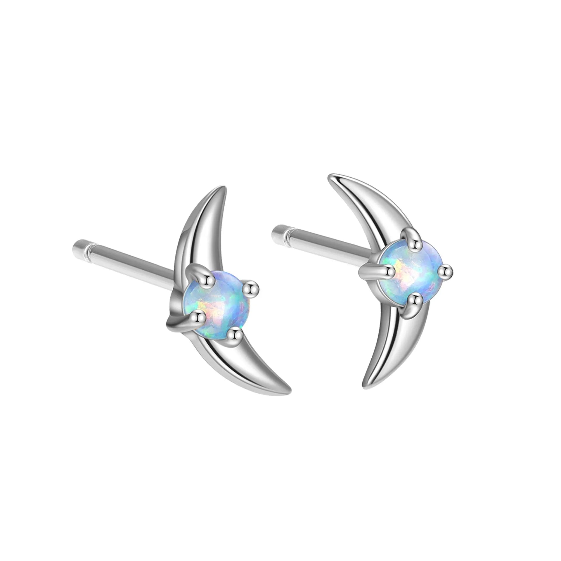 A pair of women's geometric earrings in 925 silver with a blue stone and gold electroplated finish.