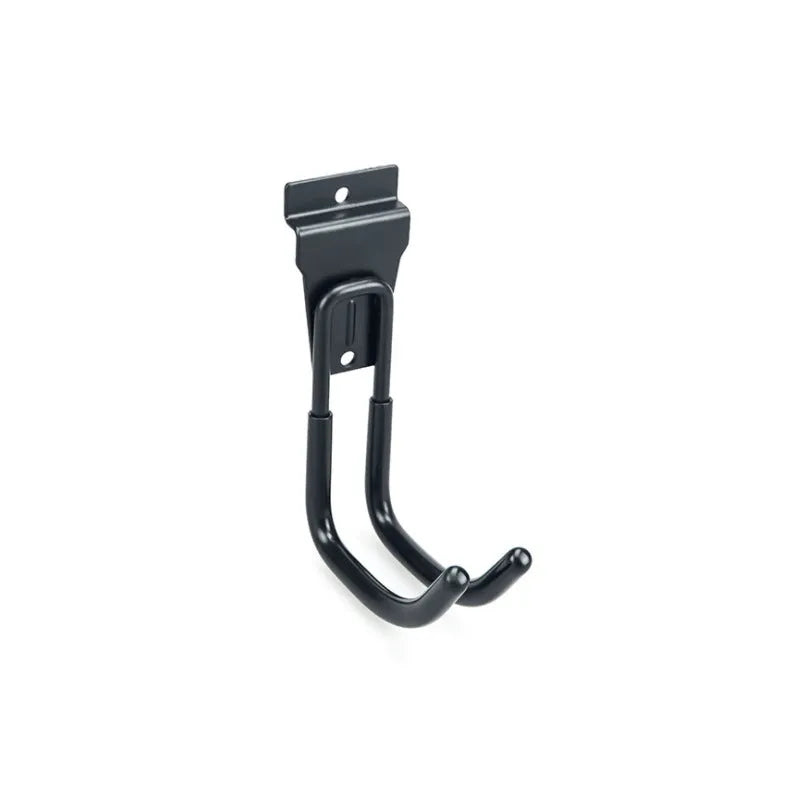 Carbon steel fixed storage hook for wire-wrap board, shown in bright orange