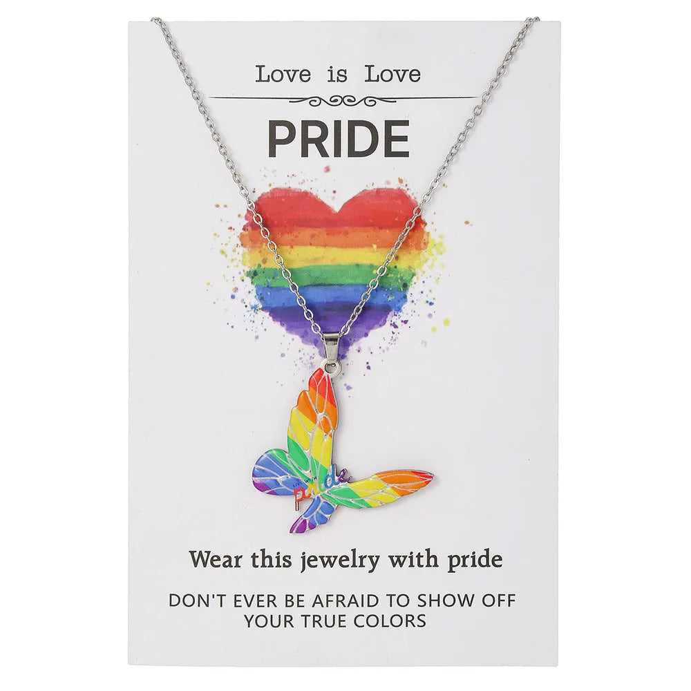 Stainless steel necklace with inspirational colour printing on the chain.