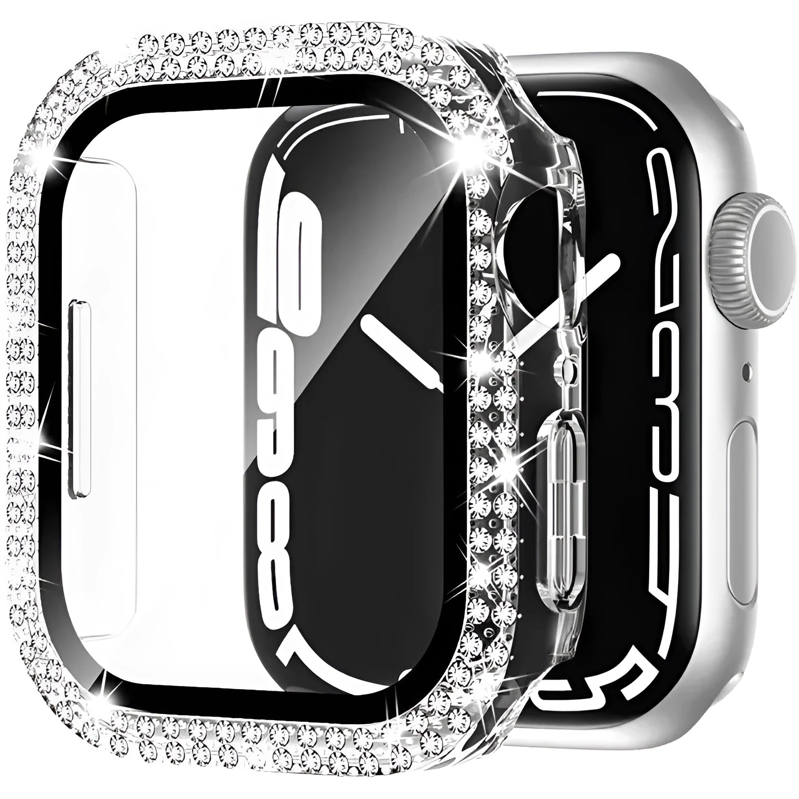 Apple Watch case with privacy screen in multiple colours including rose pink, gold and silver
