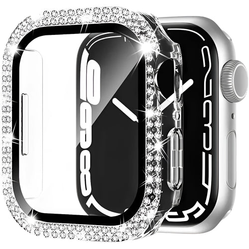 Apple Watch case with privacy screen in multiple colours including rose pink, gold and silver
