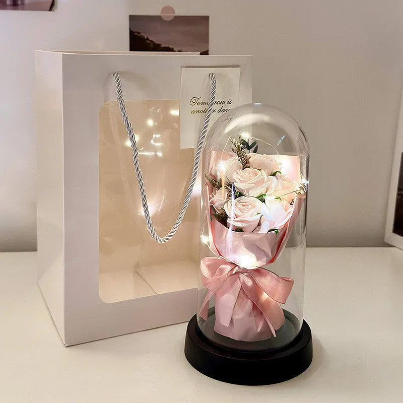 Formed bionic bouquet artificial flower arrangement in gradient colour options