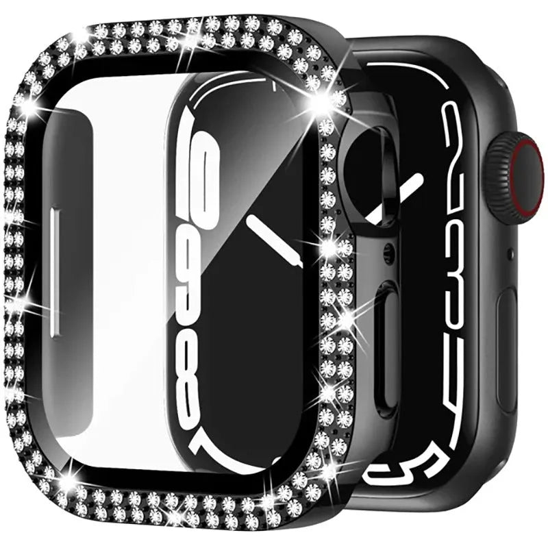 Apple Watch case with privacy screen in multiple colours including rose pink, gold and silver