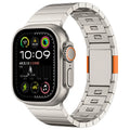Stainless steel magnetic buckle watch strap for Apple Watch in black and silver colours