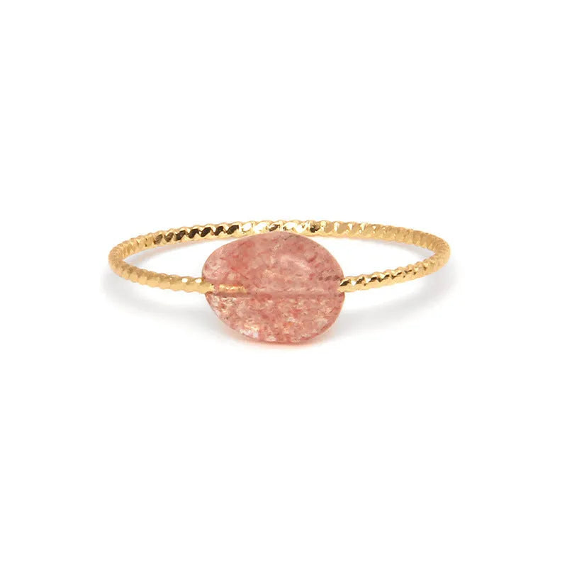 Geometric women's ring with a coloured agate stone in an original design.