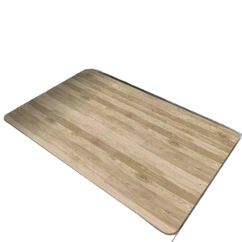 Square American-style diatom ooze floor mat with a geometric wood grain pattern in a bathroom setting.