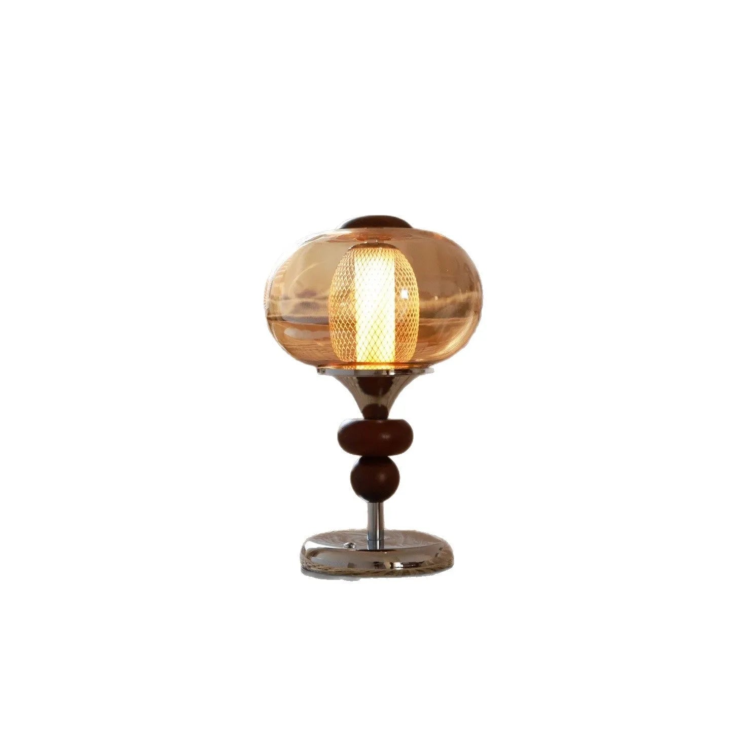 Solid wood rechargeable table lamp with touch control for dimming and three colour options