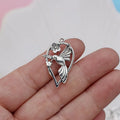 Magpie cuckoo pendant charm with electroplated finish for DIY jewellery making