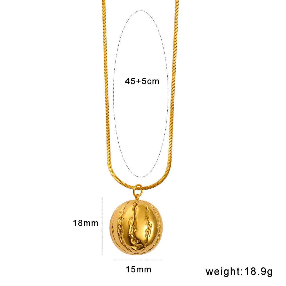 Stainless steel necklace with a colourful fruit-shaped pendant charm on a regular chain.