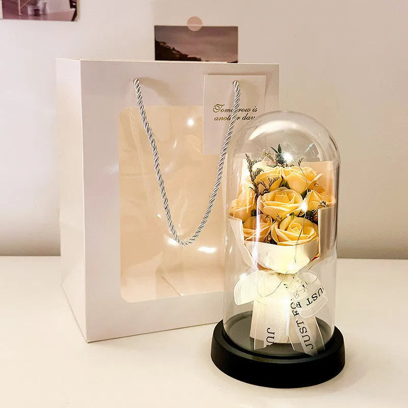 Formed bionic bouquet artificial flower arrangement in gradient colour options