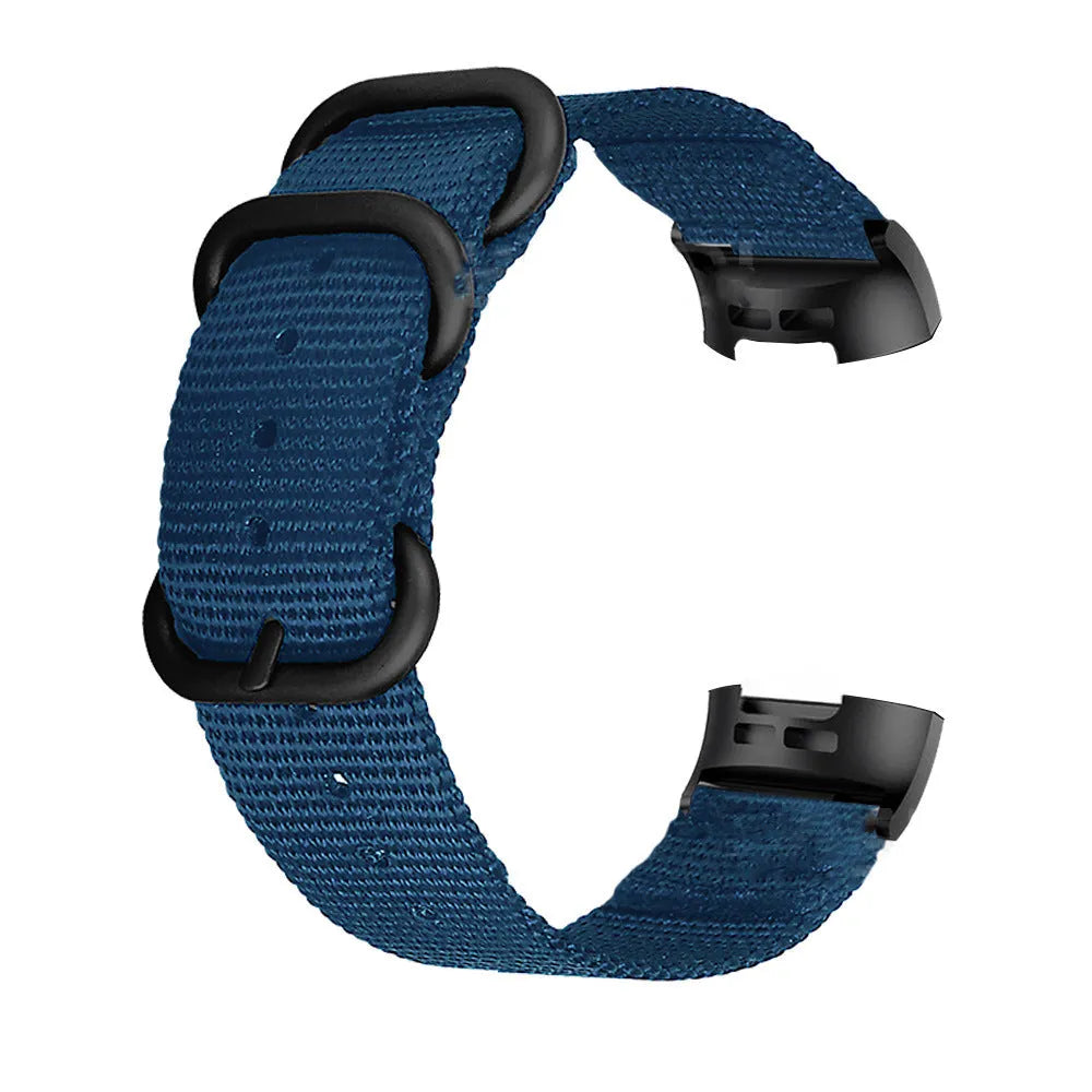 Fitbit Charge nylon replacement strap with three-ring buckle in multiple colour options