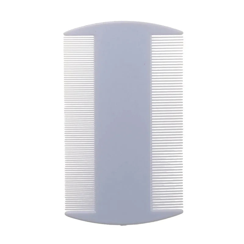 Fine teeth double-edged plastic flea comb for pets and humans in multiple colour choices