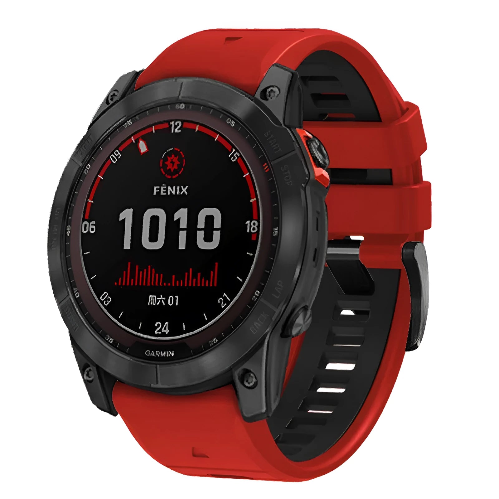 Fenix 87Pro6 quick release silicone watch strap in two-colour design for Garmin smartwatches