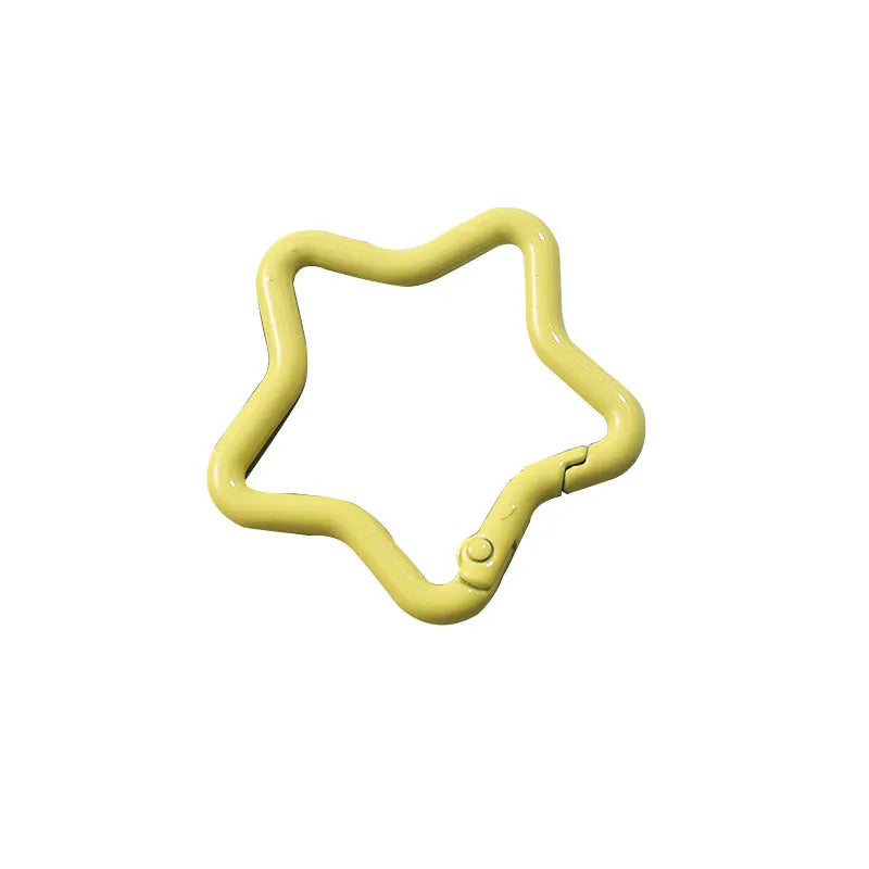 Zinc alloy five-pointed star keychain in a choice of macaron colours for bag decoration.