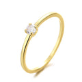 Copper geometric circle ring for women with a single diamond detail, shown in multiple colour options.
