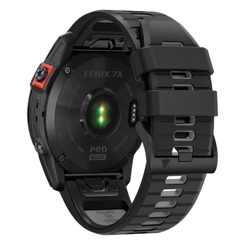 Fenix 87Pro6 quick release silicone watch strap in two-colour design for Garmin smartwatches