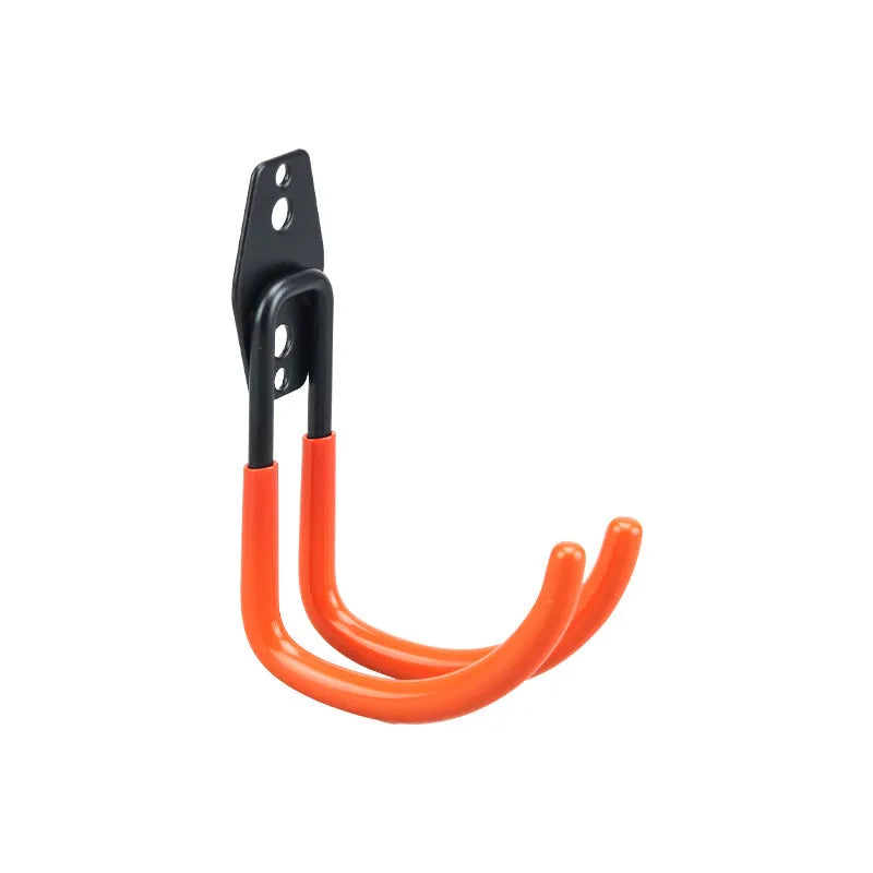 Carbon steel fixed storage hook for wire-wrap board, shown in bright orange