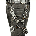 Black PU leather leggings laid flat, showing smooth texture and fitted shape