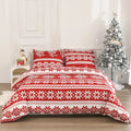 Winter Sleepers red bedding three-piece set with quilt cover and pillowcases