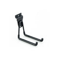 Carbon steel fixed storage hook for wire-wrap board, shown in bright orange