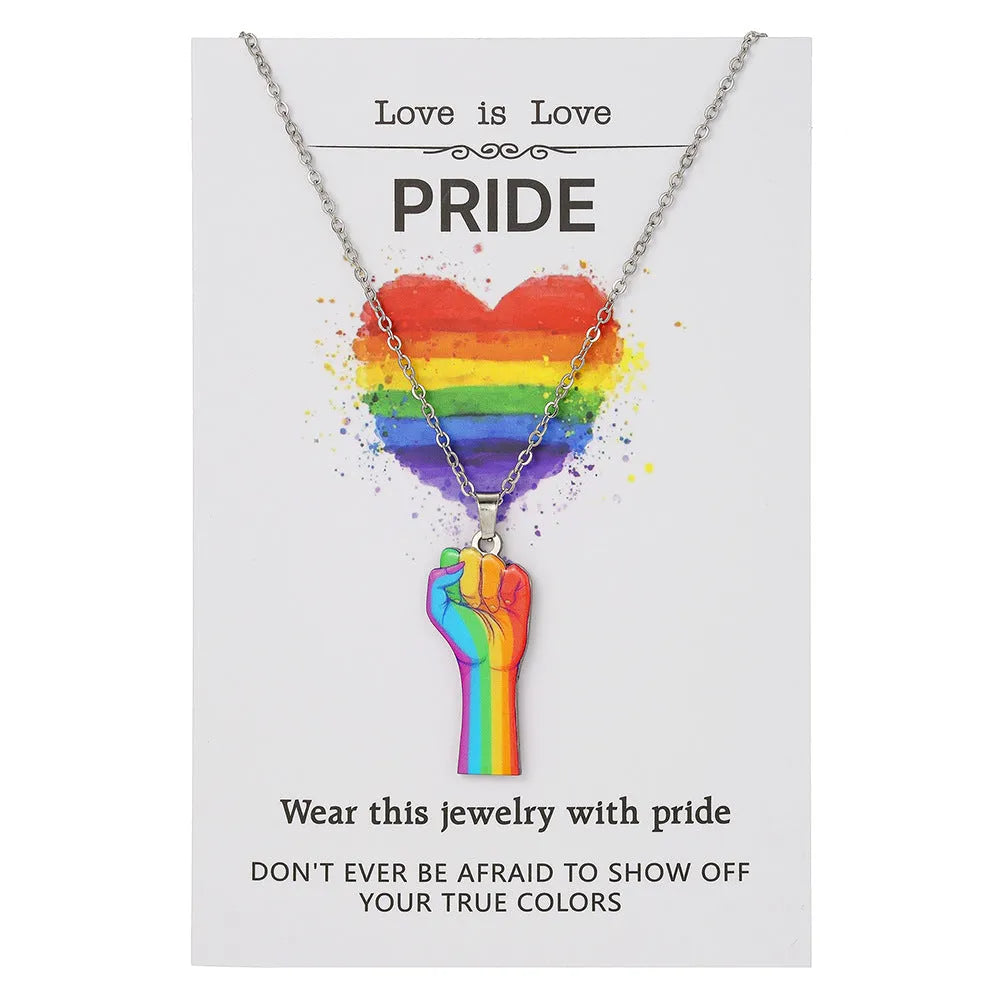 Stainless steel necklace with inspirational colour printing on the chain.