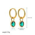 Women's retro oval zircon earrings in copper showing elliptical design