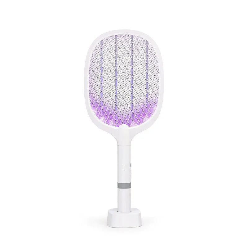 Handheld rechargeable electric mosquito swatter bug zapper in 959 and 996 colour options.
