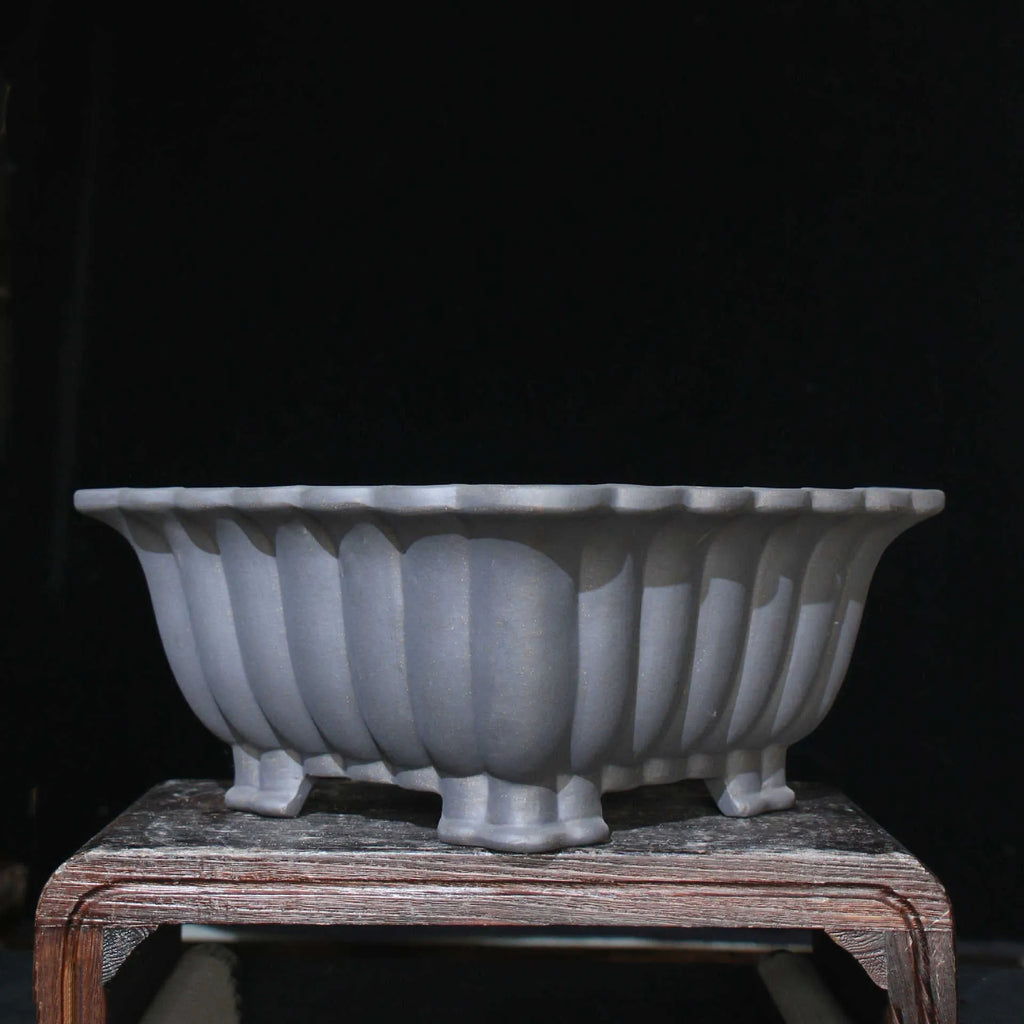 Square ceramic bonsai pot with purple sand material, 37cm inner diameter, du Xiliang colour