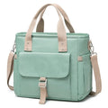Portable cube style picnic bag with removable shoulder strap and side pocket in Oxford cloth